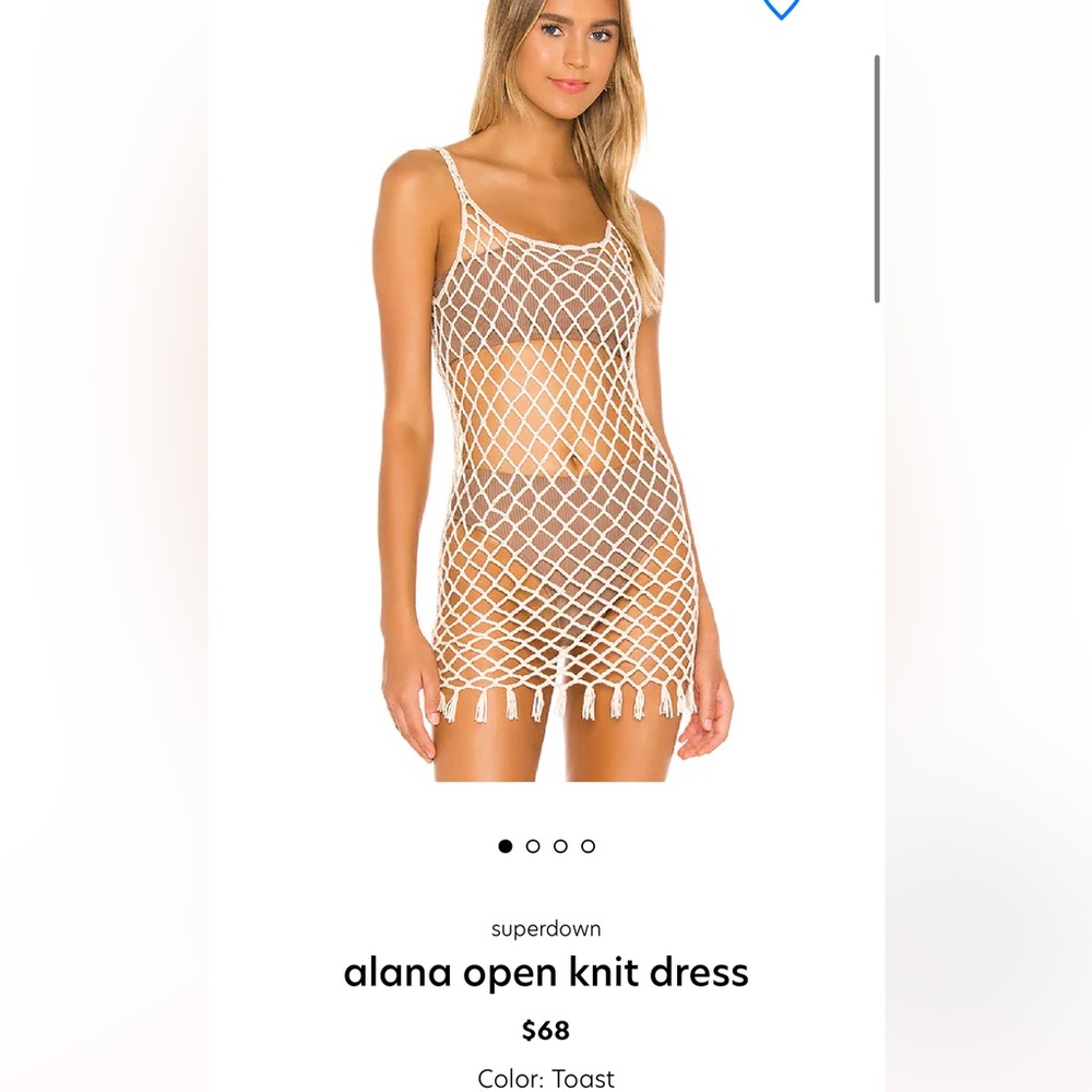 Super down alana open knit cover up size XS in toast